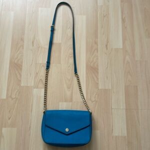 Michael Kors blue leather crossbody purse bag